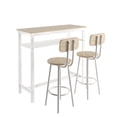 thumbnail image 5 of uhomepro 3-Piece Dining Room Bar Table Set for 2, Modern Bar Table and Chairs Set Industrial Counter Height Pub Table with 2 PU Leather Stools and Metal Frame, Beige, 5 of 10