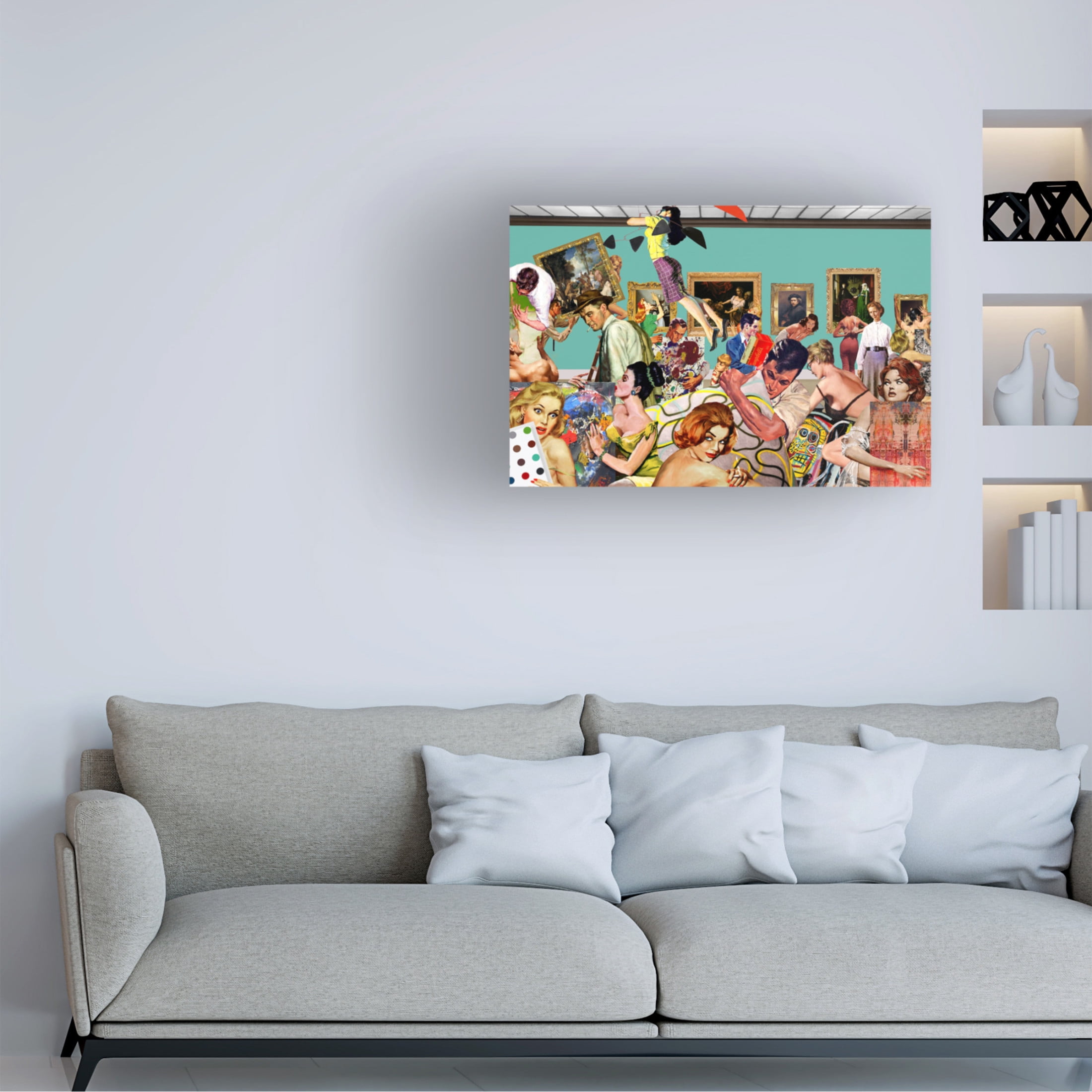 Canvas Wall Art - Barry Kite 'Art Lovers' Wall Art for Living Room, Bedroom, or Office Décor by Trademark Fine Art - 19 x 12 Inches