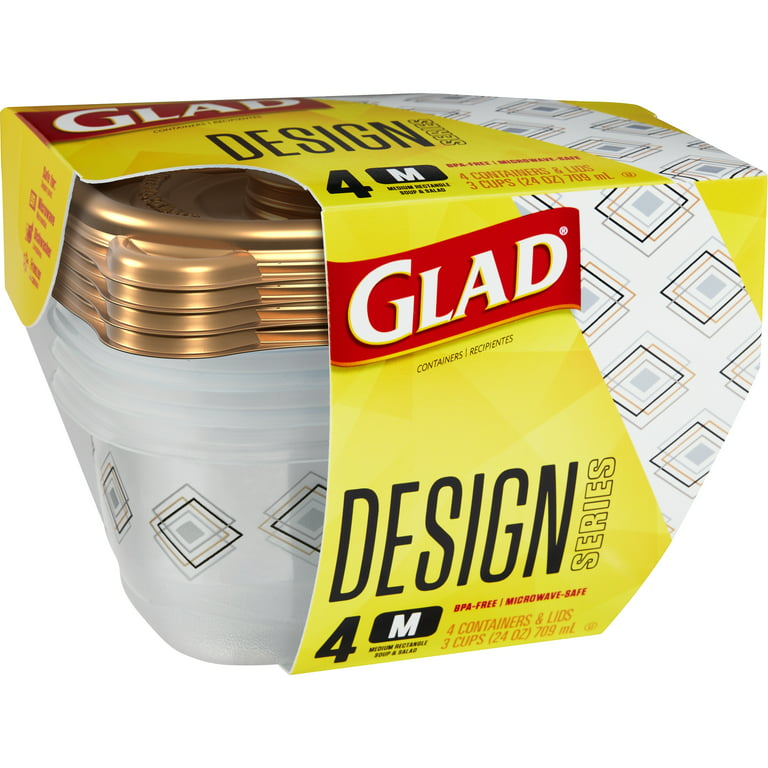 Glad Food Storage Containers, 24 oz, 5 Count