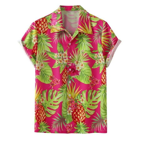 

HHei_K Mens Ethnic Style Printing Short Sleeve Loose Buttons Casual Shirt Blouse Tops corset tops for women