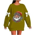 thumbnail image 2 of Hipattires Womens Sweatshirts Sweatshirts Oversized Ribbed Pullover Merry Christmas Holiday Crew Neck Long Sleeve Tops for Women Green, 2 of 5