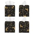 thumbnail image 2 of Sikiie Christmas Gold Deers1 Leather Tissue Box Cover Square, tissue box holder, Tissue Box with Bottom Belt-5.2”x5.2”x5.2”, 2 of 7