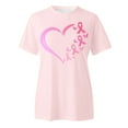 thumbnail image 4 of Pink Ribbon Shirts for Women Cancer Awareness Short Sleeve Tees Inspirational Cancer Tops, 4 of 5
