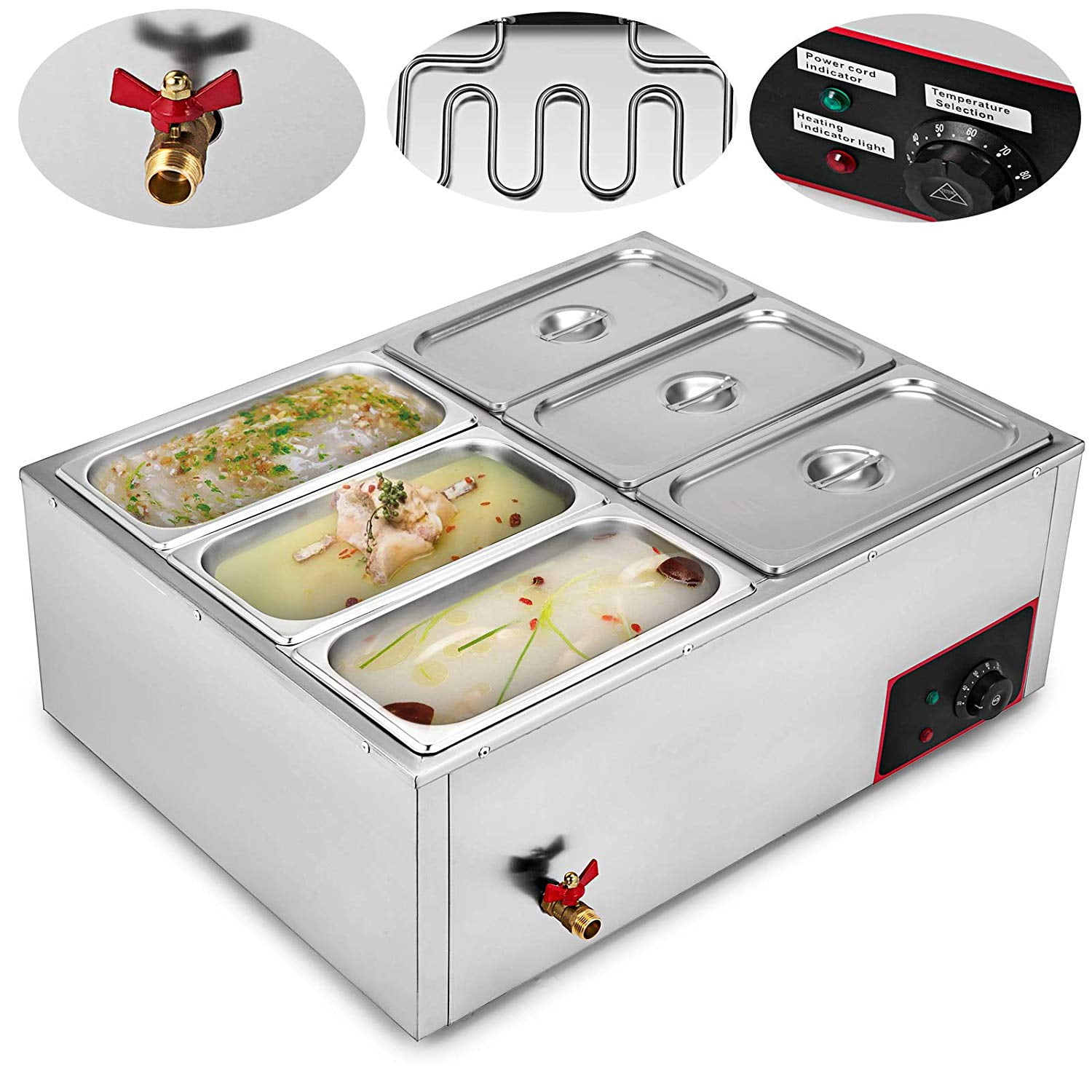 Warmer food electric buffet commercial table bain marie catering stainless steel Warmer food electric buffet commercial table bain marie catering stainless steel