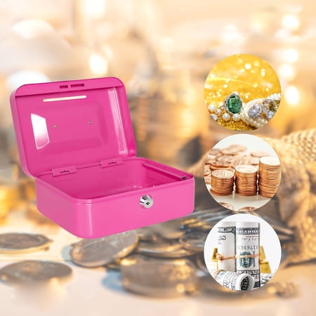 Functional Safe - Featuring Anti-Theft Design with Metal Lock - Portable Money Box Suitable for Home Office And Travel - Used for Storing Keys Cash And Valuable Items Sturdy And Reliable