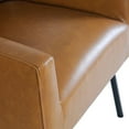 thumbnail image 2 of HomePop 20.9" Seat Height Modern Faux Leather Accent Chair in Carmel Brown, 2 of 5