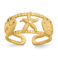 thumbnail image 1 of 14k Yellow Gold Starfish Adjustable Toe Ring Open Midi, 1 of 9