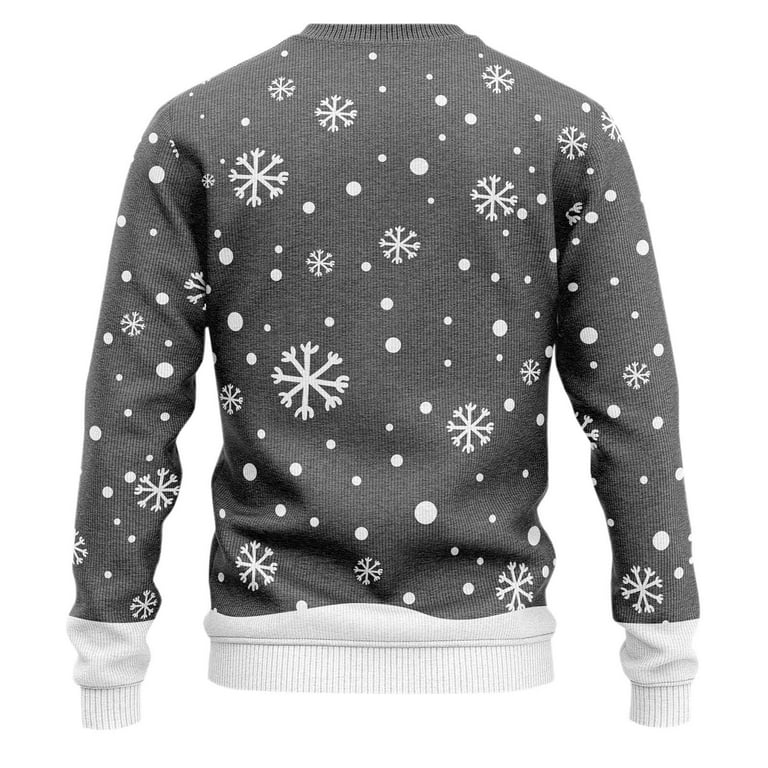 JIKNTTR Mens Christmas Sweater Cute Reindeer Print Knit Turtleneck