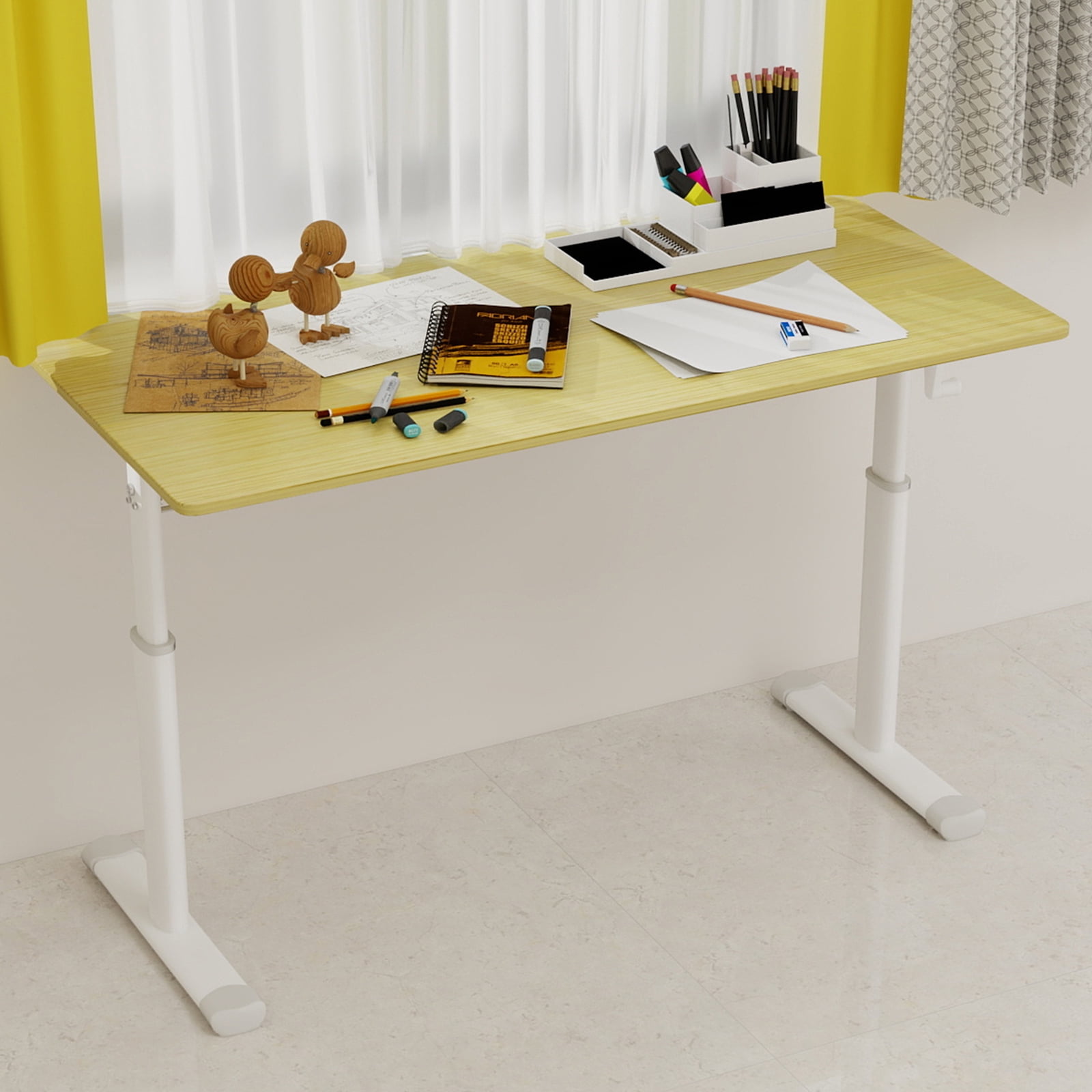 Adjustable Study Desk Suitable for Children And Adults, Height-Adjustable, Multifunctional Home Office Desk, Compact Design, 60x120cm