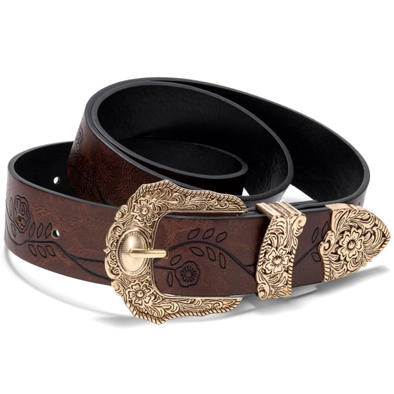 Punplita Women Belts Brown Western Belts for Jeans Pants Dresses