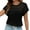 Black, variant on BAODANN Women Fashion Solid Top Hollowed Out Breathable Short Short Sleeve Athletic Shirt Womens Long Sleeve Shirts Athletic Tops for Women Short Sleeve Plain Shirt Running Long Sleeve Shirt Women