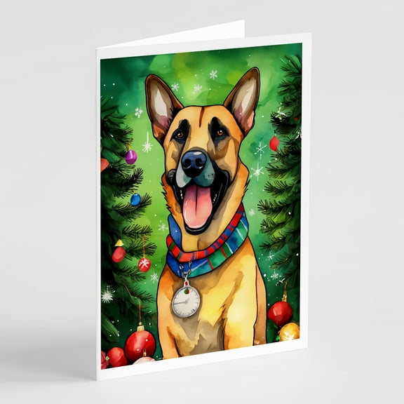 Belgian Malinois Christmas Greeting Cards Pack of 8 7 in x 5 in