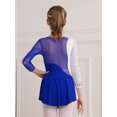 thumbnail image 4 of RUNQHUI Robe de Danse Ballet à Manches Longues avec Strass pour Filles, Robe de Patinage Artistique, Justaucorps de Danse Ballet, Costume Bleu Royal 8, 4 of 7