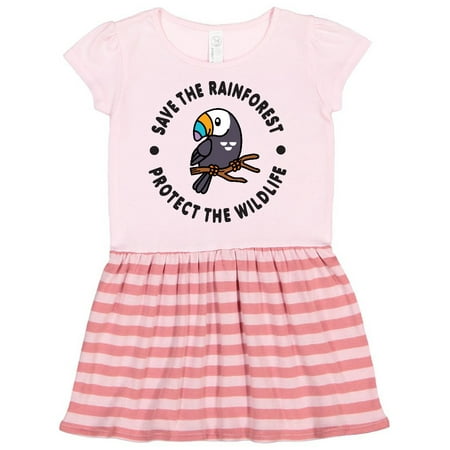 

Inktastic Save the Rainforest Protect the Wildlife with Toucan Gift Toddler Girl Dress