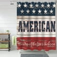 thumbnail image 2 of 4th of July Shower Curtain American Flag Patriotic Shower Curtains for Bathroom Decor Independence Day Vintage Stars Blue White Red Stripe Bath Curtains Sets Waterproof Small Stall 36" x 72", 2 of 6