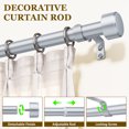 thumbnail image 3 of Heavy Duty Adjustable Curtain Rods for Windows, 1-Inch Diameter Curtain Rod, 32-96 Inches (Silver gray), 3 of 7
