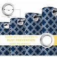 thumbnail image 6 of Navy Blue Morocco Blackout Curtains for Bedroom/Living Room, Thermal Insulated Kitchen Curtains, Modern Abstract Classic Geometric Grommet Darkening Window Treatment Drapes 52"x84"x2, 6 of 8