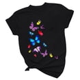 thumbnail image 4 of asdoklhq Womens Plus Size Clearance,Women's Shirt Tees Funny Cute Short Sleeve Fall T Shirt Butterfly Print Shirt Gift Tops Blouse Gift for Women, 4 of 7