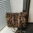 thumbnail image 4 of RYUJNDK Unique Leopards Print Furry Shoulder Bag Spacious Interior Underarm Bags Travel Handbag for Work Shopping or Leisure, 4 of 19