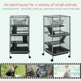 thumbnail image 4 of Pawhut Rolling Small Animal Cage for Rabbits, Chinchillas and Hamsters with 4 Platforms and Removable Tray, 4 of 10