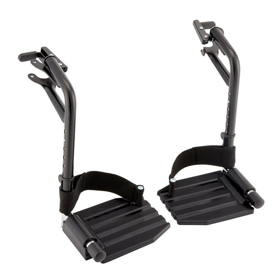Invacare Wheelchair Legrest with Heel Loops, Adjustable Length, Swing-Away Design & Flip-Up Footplate