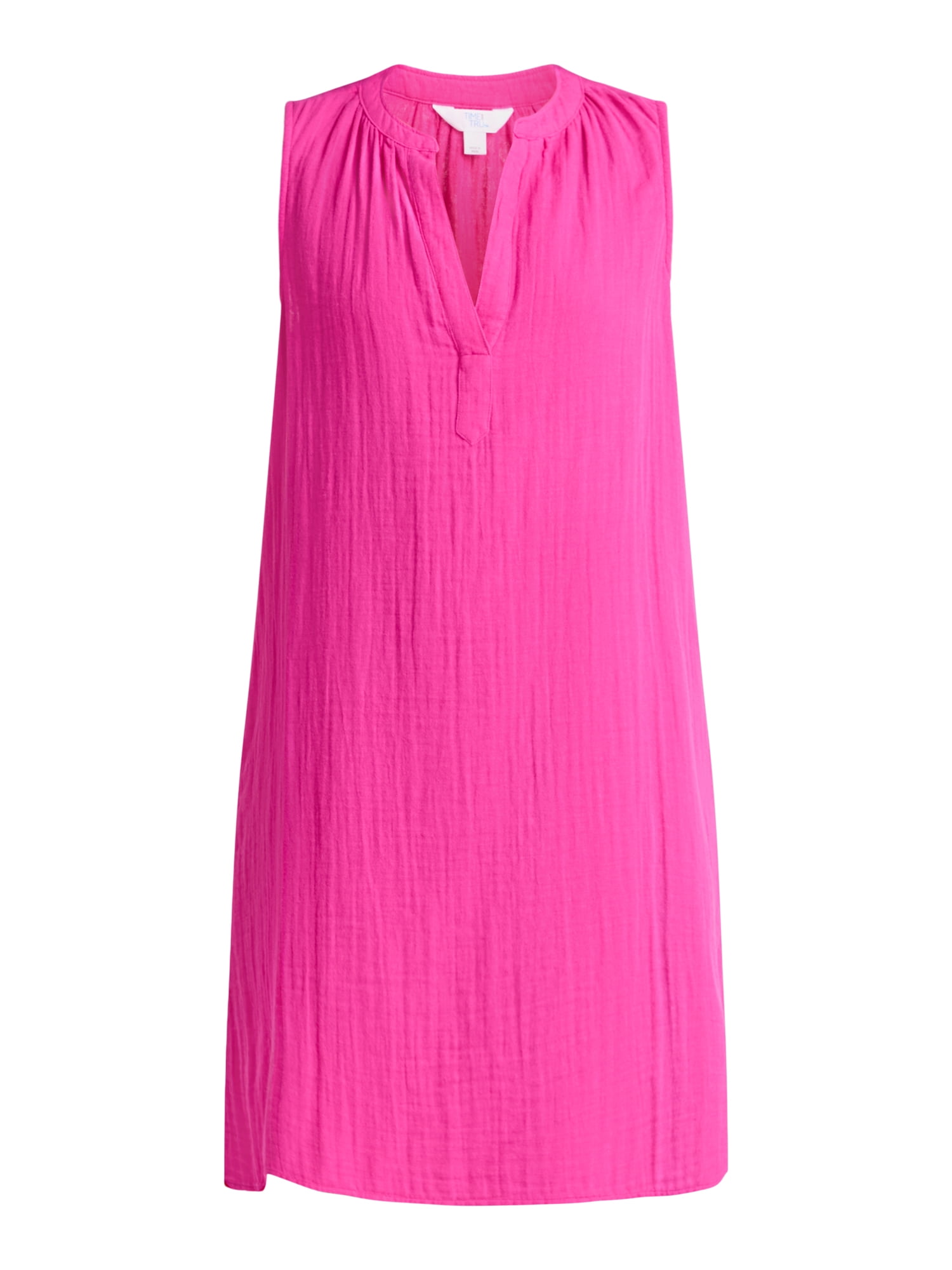 Time and Tru Women's Cotton Double Cloth Shift Dress, Sizes XS-XXXL