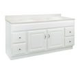 thumbnail image 3 of 61 Inch Solid Wood Bath Vanity with Top, Ready to Assemble, Ivory Swirl – Design House, 592766, 3 of 19