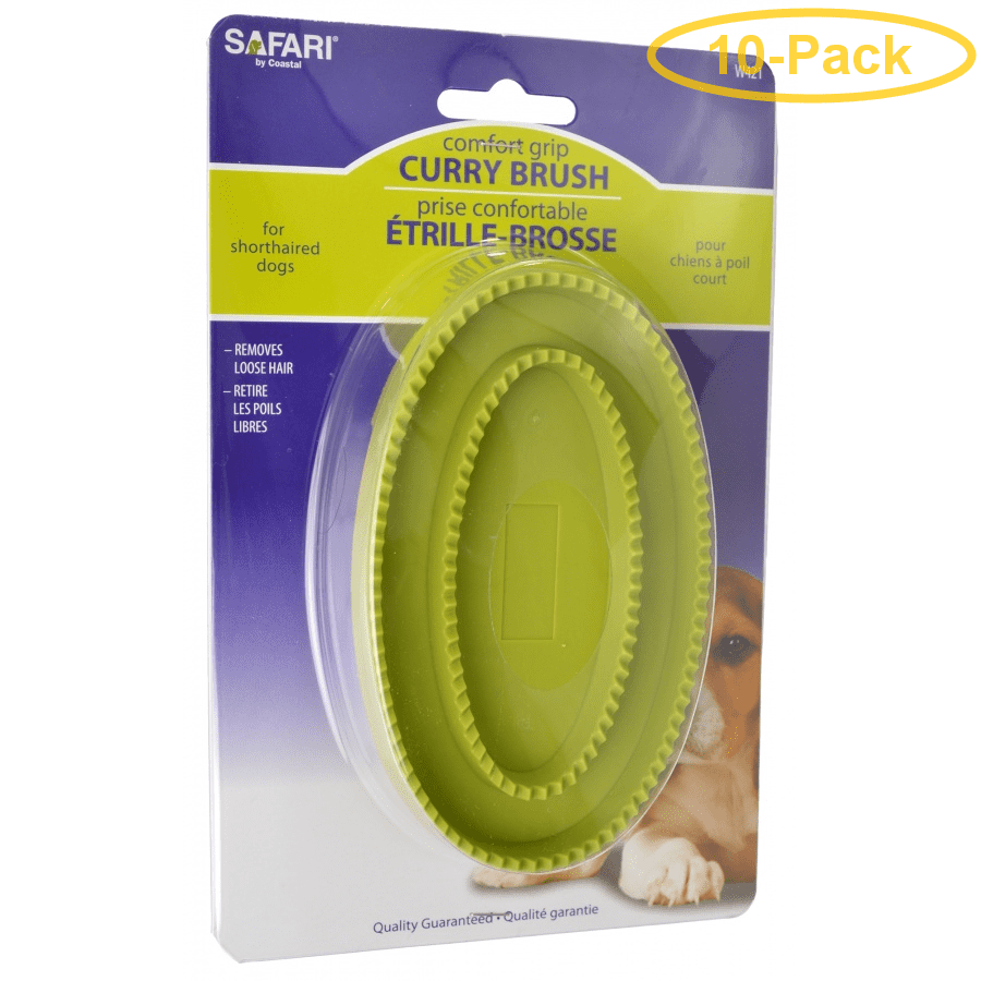 Safari Rubber Curry Dog Brush Rubber Curry Dog Brush Pack Of 10