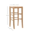 thumbnail image 4 of Linon Ivica Backless Wood Bar Stool, 29" Seat Height, Natural Finish with Natrual Handwoven Rush Seat, 4 of 14