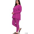 thumbnail image 3 of Zenana Women's Plus Size Soft Brushed Fabric Round Neck Long Sleeve Top & Leggings - 2 Pieces Set, 3 of 6