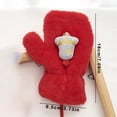 thumbnail image 3 of Red Gloves Mittens Knitted Cold Proof Plush Thickened Christmas Gloves, 3 of 4