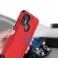 thumbnail image 2 of for Coolpad Suva (CP3669AANB) Boost Mobile Defender Magnetic Brushed Metal Hybrid Shockproof Phone Cover Case, 2 of 4