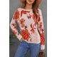 thumbnail image 1 of ABPHQTO Suéter con cuello redondo y hombros caídos con estampado floral para mujer, 1 of 5