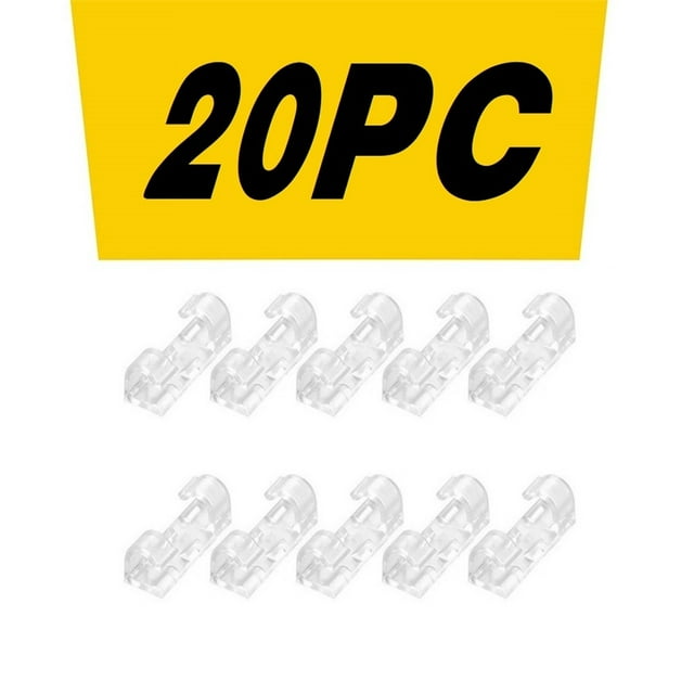 WREESH Transparent 20pc self-adhesive desktop cable organizer fixing clamp
