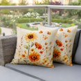 thumbnail image 4 of Orange Sunflower Pillow Covers 2 Pack Daisy Watercolor Summer Plant Farmhouse Pillowcase Waterproof Outdoor Throw Pillow Cover for Patio Garden Square Cushion 16”x16”, 4 of 9