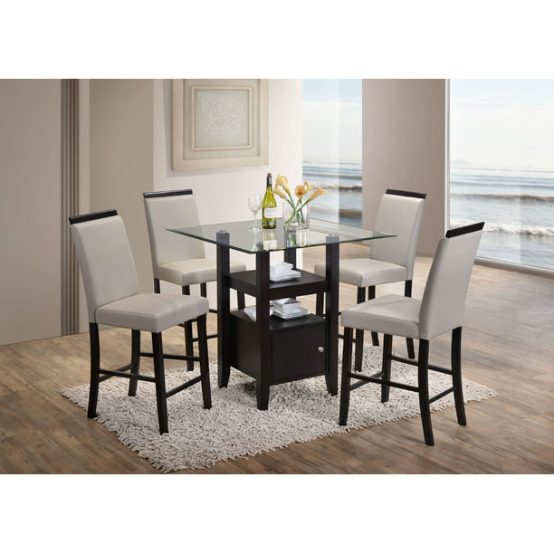 Lenn 5 Piece Counter Height Dining Set, Counter Height Dining Room Table And Chair Sets