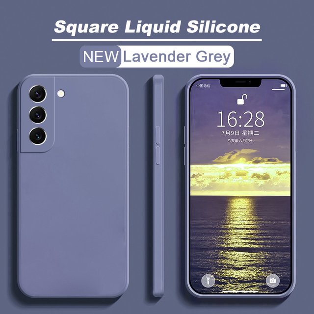 S20 S21 FE S22 S23 Plus Square Liquid Silicone Case For Samsung Galaxy S10 S10E Note 20 Ultra 5G Cover