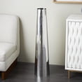 thumbnail image 2 of DecMode 36" Tall Floor Cone Silver Stainless Steel Metal Vase, 2 of 9