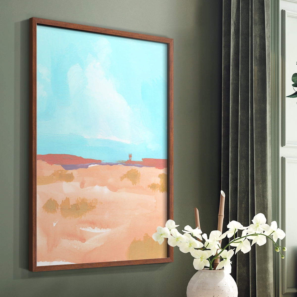 Wide Open Spaces II Framed Print in Brown Solid Wood 11 x 14 Framed Print