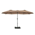 thumbnail image 5 of Ainfox 15ft Large Patio Umbrella, Double-Sided Outdoor Rectangle Table Umbrellas with Fillable Weighted Sand Bag Base，Brown, 5 of 9