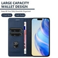 thumbnail image 3 of Compatible with iPhone 14 Wallet Case with RFID Blocking Credit Card Holder, PU Leather Folio Flip Kickstand Protective Shockproof Cover Women Men for iPhone 14 Phone Case - Darkblue, 3 of 11