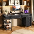 thumbnail image 2 of Amadwell 47" Desk with Drawers & Storage, Office Desk with Reversible Shelves, Gaming Computer Desk, Grey, 2 of 9