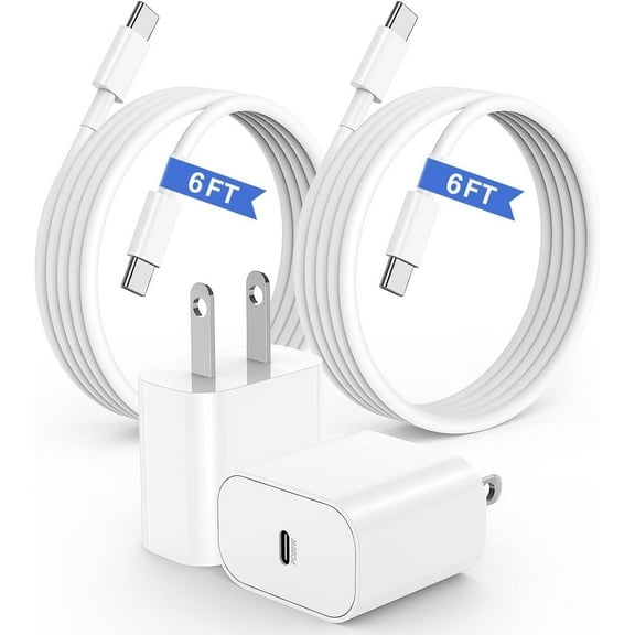 Fast Charger Compatible with iPhone 16 15 Charger Fast Charging Cord 6ft,20W USB C Wall Charger Block Compatible for iPhone 16/15/15 Plus/15 Pro/15 Pro Max, iPad Pro/Air/Mini Case $12.92