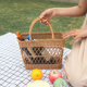 thumbnail image 4 of Bolsas de almacenamiento tejidas para picnics y salidas Organizador de maquillaje colgante Bolsa de viaje hecha a mano para mujeres Cesta de compras 32cm, 4 of 7