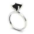 thumbnail image 2 of 1.5 ctw Solitaire Anniversary Ring for Women | Princess Cut Natural Onyx | Hyperallergenic Solid 18K White Gold, 2 of 5