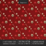 CRAFTY AS EVER Christmas Pattern Scrapbook Paper Pad 8x8 Decorative Scrapbooking Kit for Cardmaking Gifts, DIY Crafts, Printmaking, Papercrafts, Red and Gold Designer Paper (Paperback)