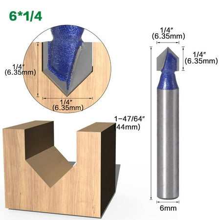 

Engraving Solid Router Bit Carbide Milling Cutter Wood Drilling 6mm 90 Degree