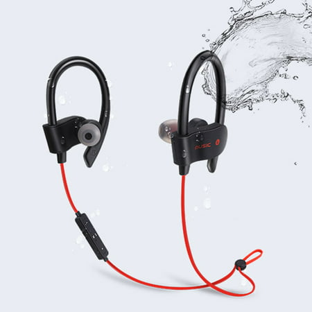 S60 Bluetooth Sports Headphones Hook Wireless Sports Earphones Waterproof Sweatproof In Ear Earbuds for Running Battery Noise Cancelling (Best Ear Hook Earphones)