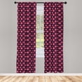 thumbnail image 4 of Ambesonne Fruit Window Curtains, Pomegranates Leaves Pattern, Each 28" W x 84" L, Charcoal Grey Dark Pink, 4 of 4