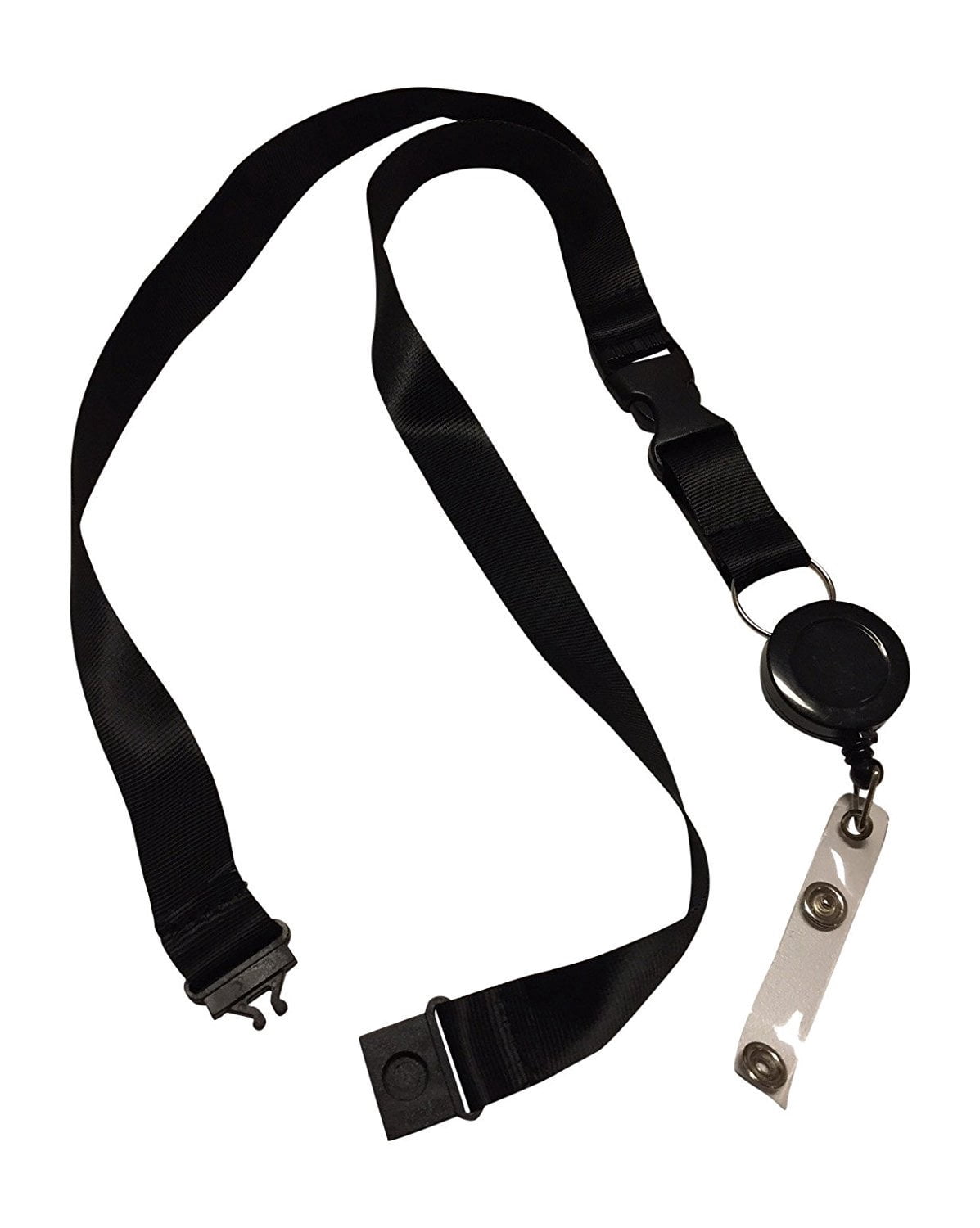 10 LR black anti choke lanyard with retractable badge reel for ID badges and proximity cards